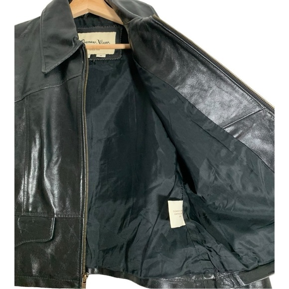 Vintage Pioneer Wear Leather Jacket Black Size Medium - Picture 11 of 14